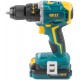 Дрель-Шуруповерт акк. 20 В; 0-400/1400 об/мин; 50 Нм; 2 (Li-Ion) 2,0 Ач; 1,5 ч.; бесщеточный; рез. накл.; кейс (80130)