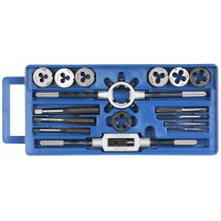 Набор метчиков и плашек 16 предм. сталь 9ХС в пластиковом боксе ЗУБР 28122-H16