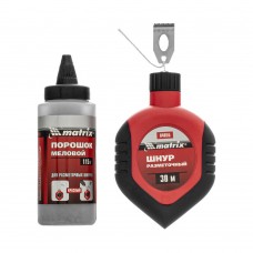 Шнур разметочный в пластмассовом обрезиненном корпусе, порошок красный Matrix (84855)