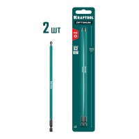 Биты OPTIMUM PH2 200 мм 2 штуки KRAFTOOL 26122-2-200-2