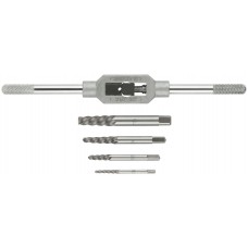 Набор экстракторов Профи, быстрорежущая HSS сталь, 4 шт., с метчикодержателем (36449)