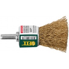 Корщетка-венчик, со штифтом, стальная латунированная волнистая проволока 25 мм (38525)