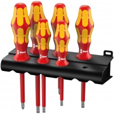 Набор диэлектрических отвёрток 6 пр. подставка PH 1-2 SL 2.5-3.5-4-5.5 Rack VDE серия 160 i/6 Wera WE-006145