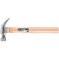 Молоток-гвоздодер, деревянная ручка 27 мм, 450 гр. (44627)