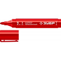 Перманентный маркер МП-300 красный, 2 мм ЗУБР 06322-3