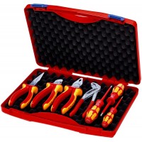 Чемодан c инструментом пластиковый VDE 7 пр. Electro 2 RED KN-002115