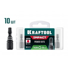 Ударные биты Impact TX 20, 25 мм, 10 шт KRAFTOOL 26195-20-25-S10