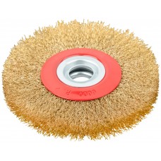 Корщетка-колесо, стальная латунированная волнистая проволока 125 мм (39012)