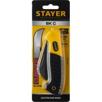 Нож монтерский складной изогнутое лезвие Professional STAYER 45409