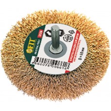 Корщетка-колесо, со штифтом, стальная латунированная волнистая проволока 50 мм (38505)