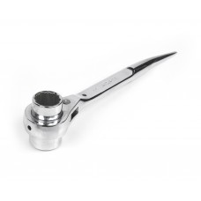 Ключ коликовый торцевой трещоточный 24х27 хром HORTZ