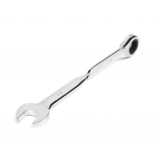 Ключ комбинированный трещоточный удлиненный 24х24 мм с изогнутой рукояткой хром HORTZ