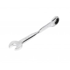 Ключ комбинированный трещоточный удлиненный 19х19 мм с изогнутой рукояткой хром HORTZ