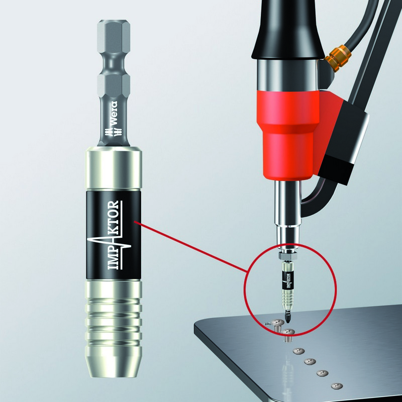 Битодержатель ударный 1/4 x 75 мм 1/4 E6.3 с пружинным стопорным кольцом и магнитом Impaktor серия 897/4 IMP Wera WE-057675