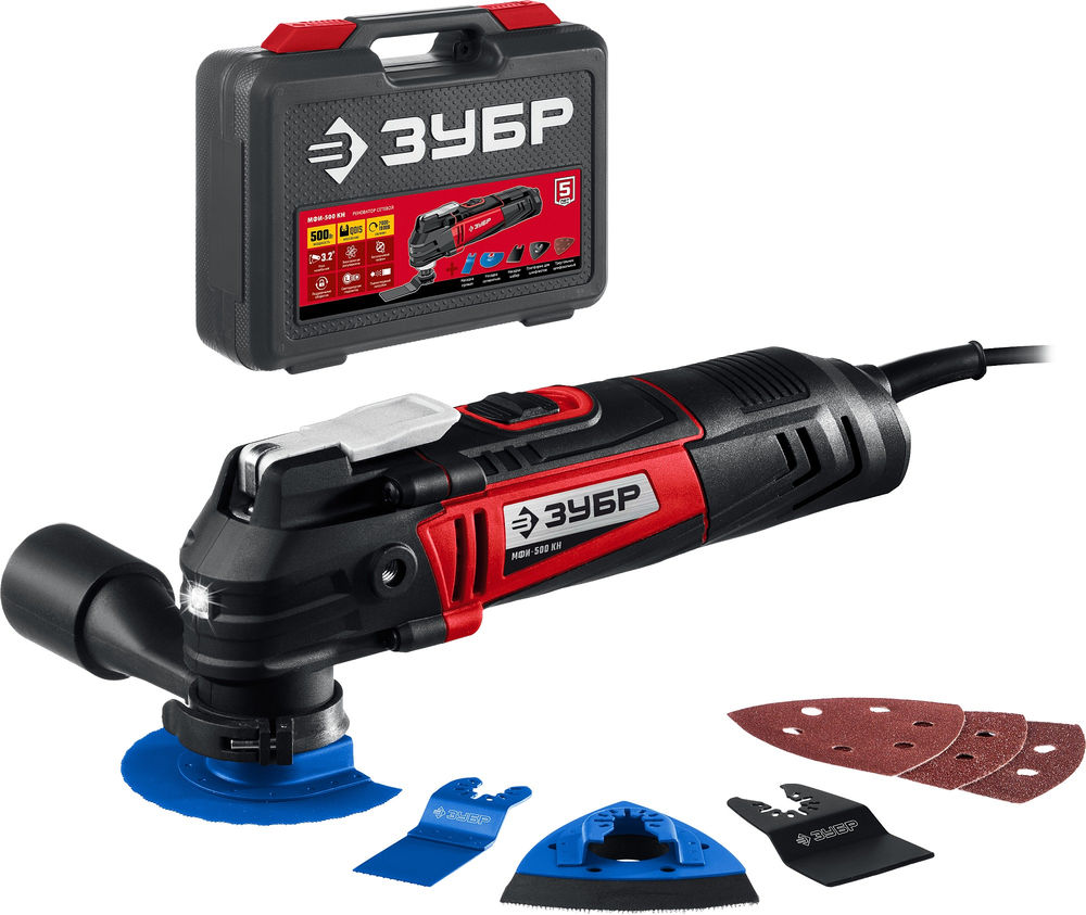 Реноватор 500 Вт кейс набор насадок OQIS ЗУБР МФИ-500 КН