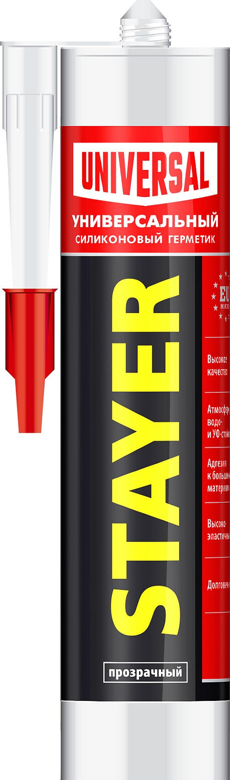 STAYER 260 мл, прозрачный, силиконовый, универсальный герметик (41213-2_z01_G)