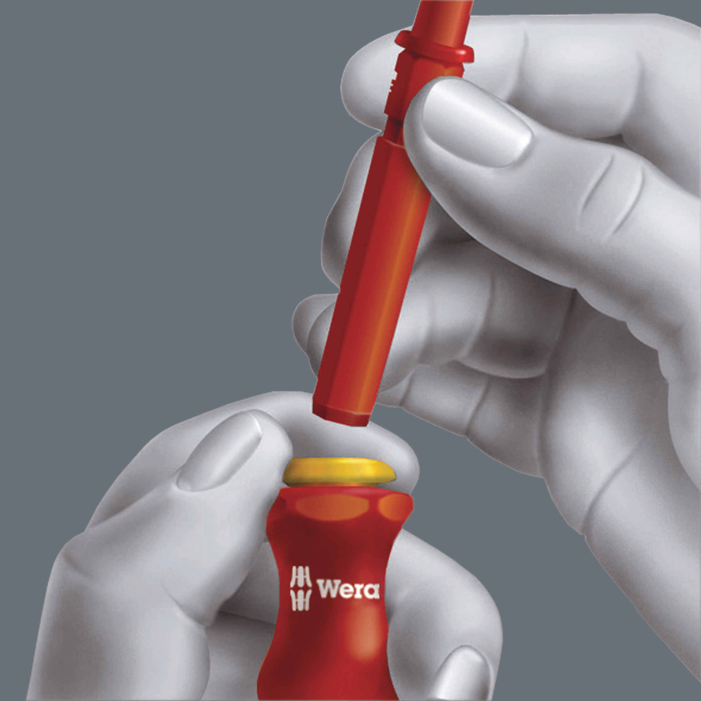 Отвёртка-битодержатель динамометрическая 0.3-1.2 Нм 9 мм шестигранник VDE Kraftform серия 7440 Wera WE-074752