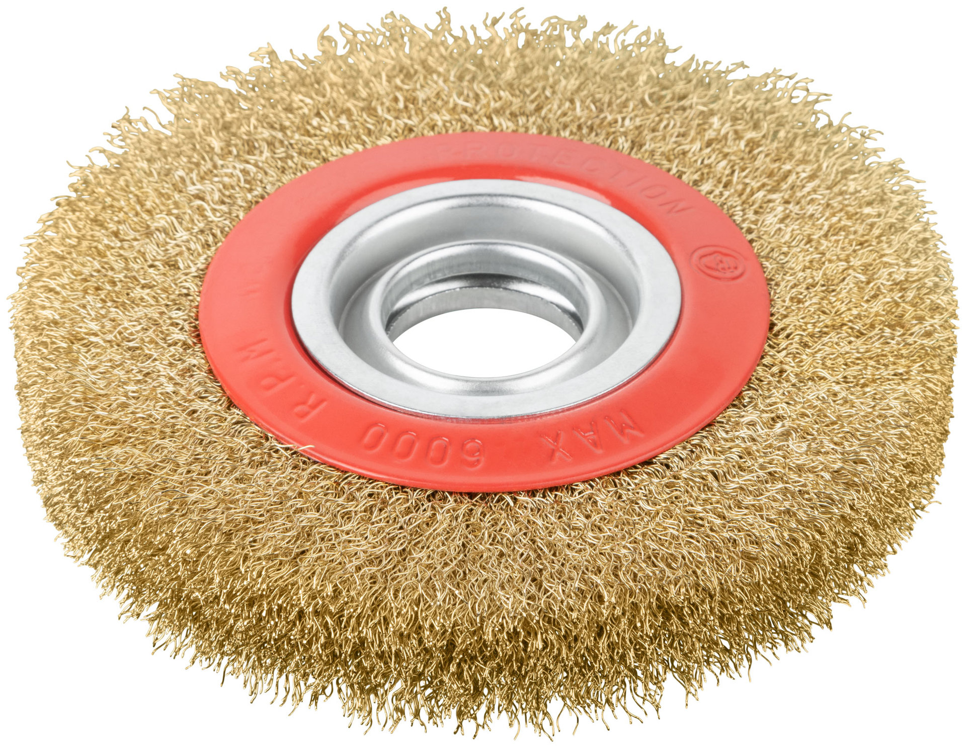 Корщетка-колесо, стальная латунированная волнистая проволока 150 мм (39015)