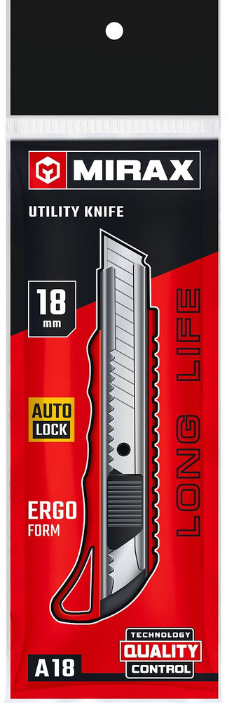 Нож с автостопом 18 мм MIRAX 09127
