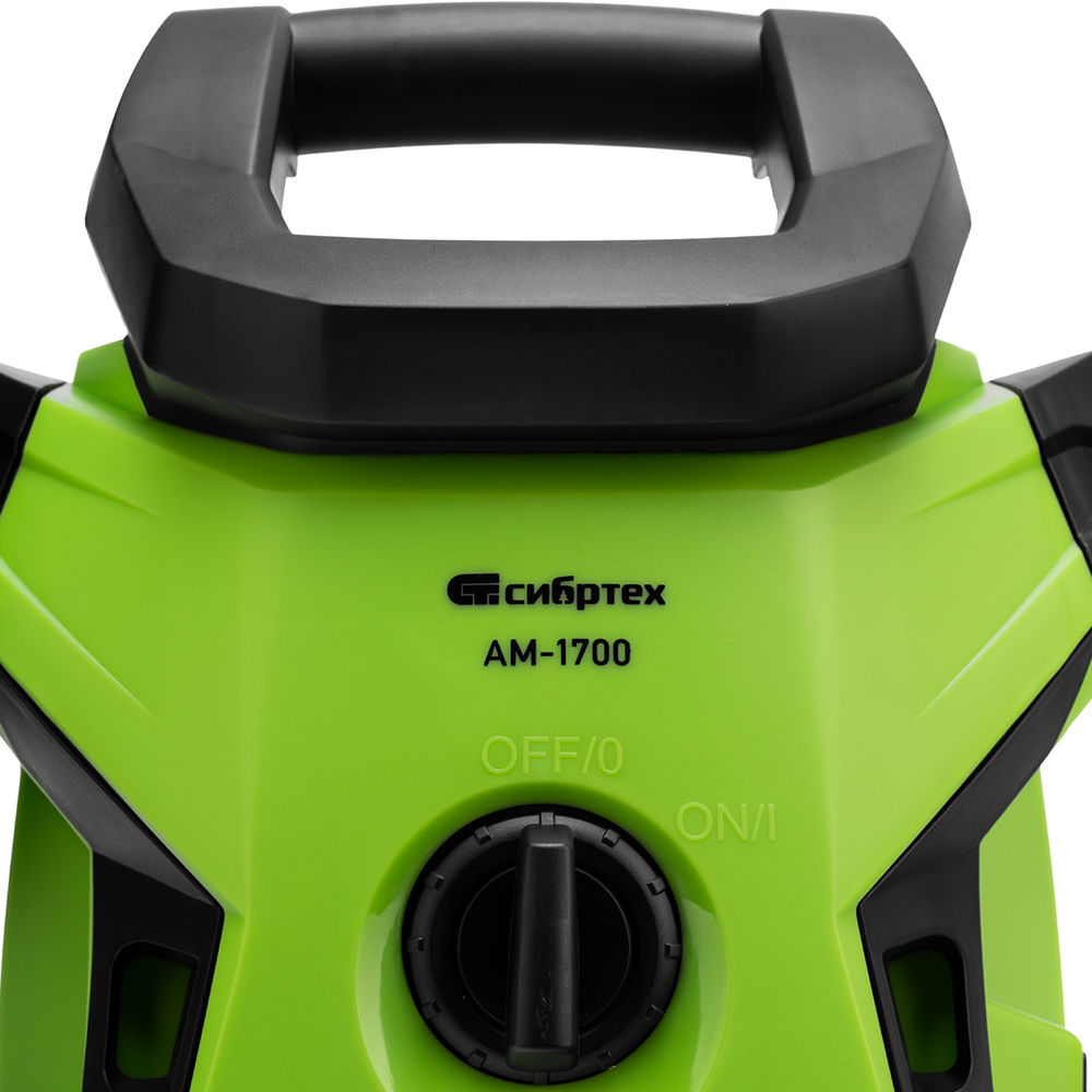 Моечная машина высокого давления АМ-1700, 1700 Вт, 130 бар, 350 л/ч, колесная Сибртех (58222)