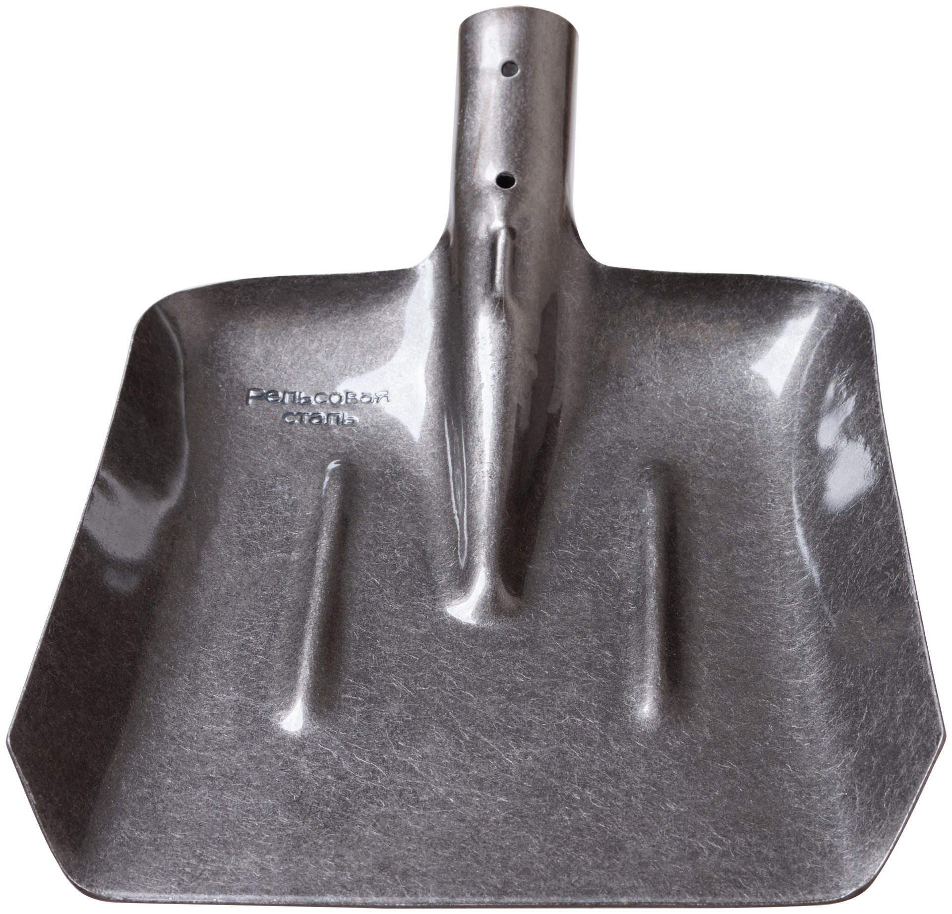 Лопата совковая без черенка, рельсовая сталь 235х350 мм (77196)
