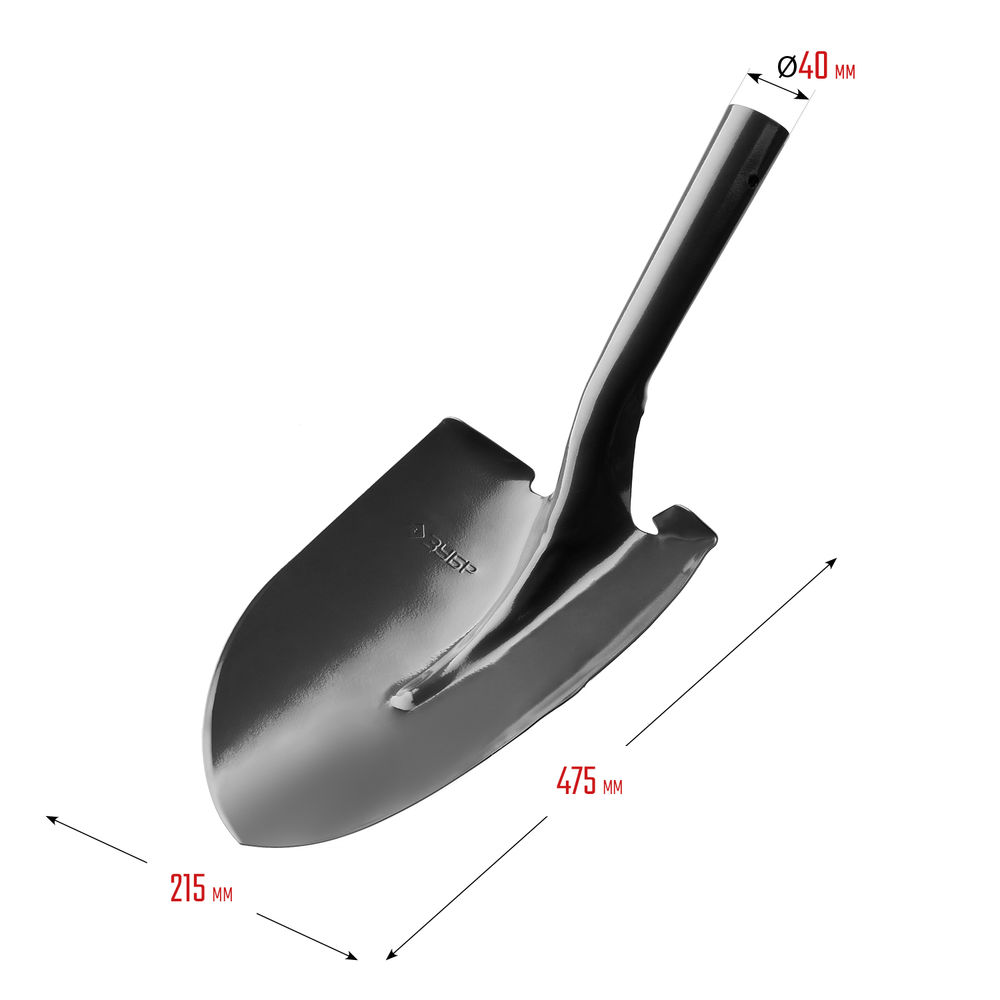 Штыковая лопата 474 х 215 мм полотно 1.6 мм закалено без черенка тип ЛСГ ЗУБР Мастер 39413