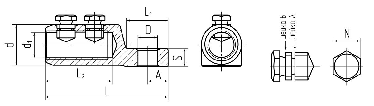 Наконечник болтовой 2НБП-35/50 (КВТ) (67043)