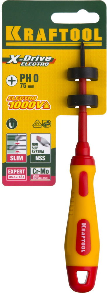 Отвертка высоковольтная PH0 х 60 мм KRAFTOOL 250084-0-060