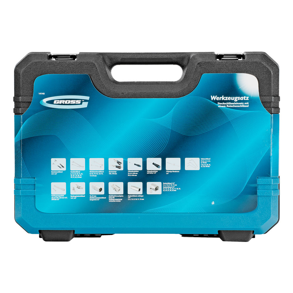 Набор инструментов, 1/4, 1/2, CrV, 120 зубьев, 78 предметов Gross