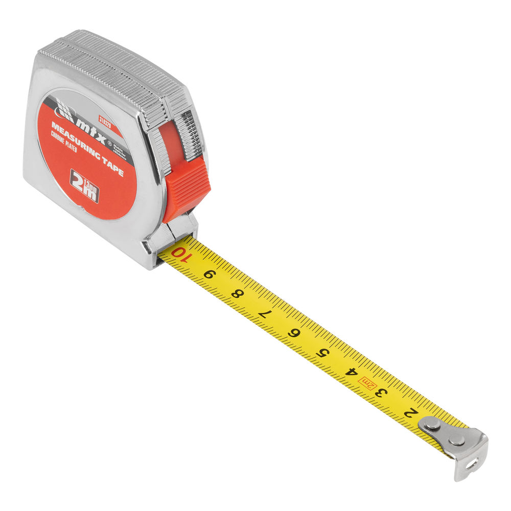 Рулетка Chrom, 2 м x 13 мм, хромированный корпус MTX