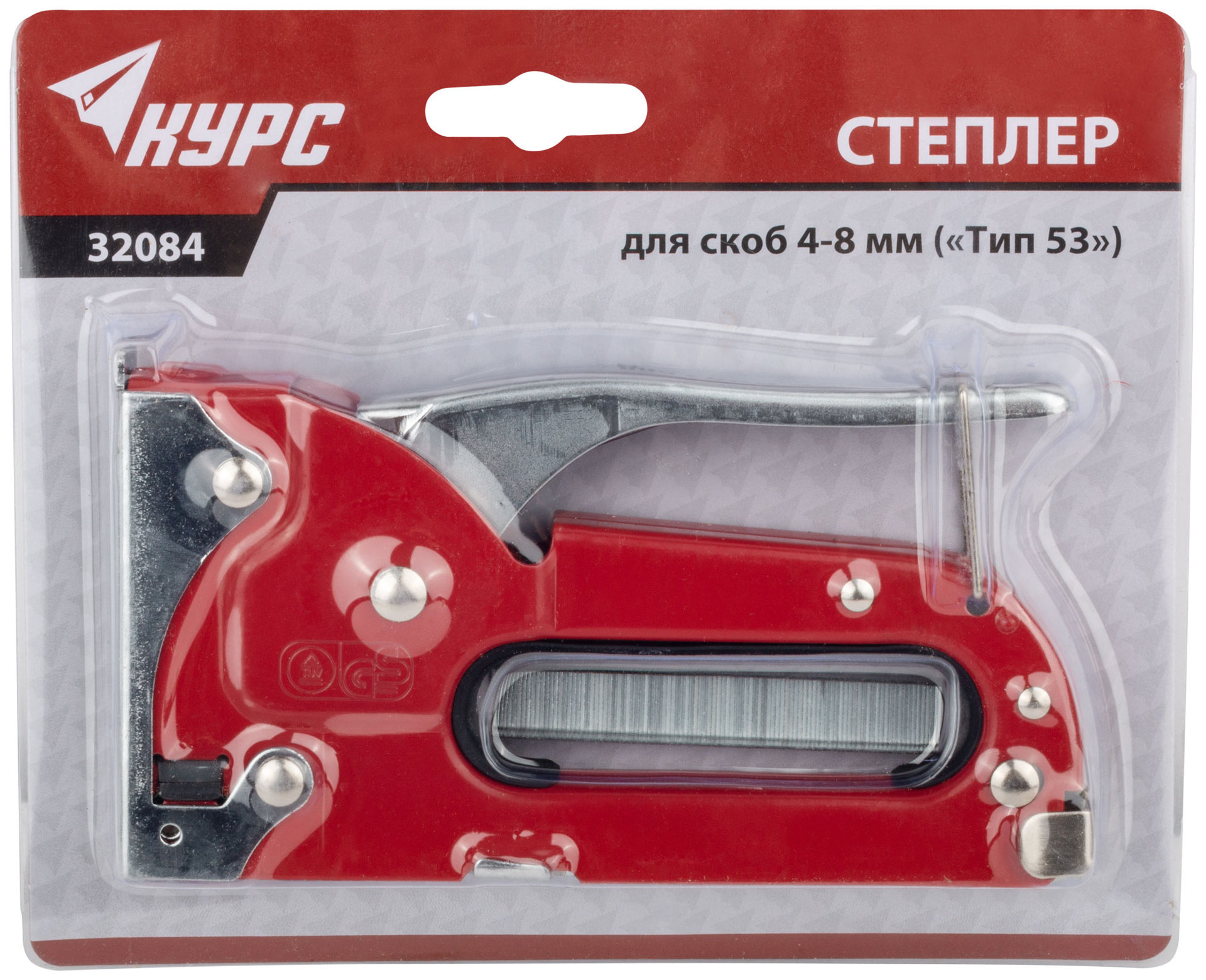 Степлер для узких скоб тип 53 4-8 мм, металлический корпус (32084)