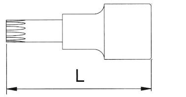 Головка торцевая с вставкой spline M8 L=55 мм 1/2 Licota H4RM08