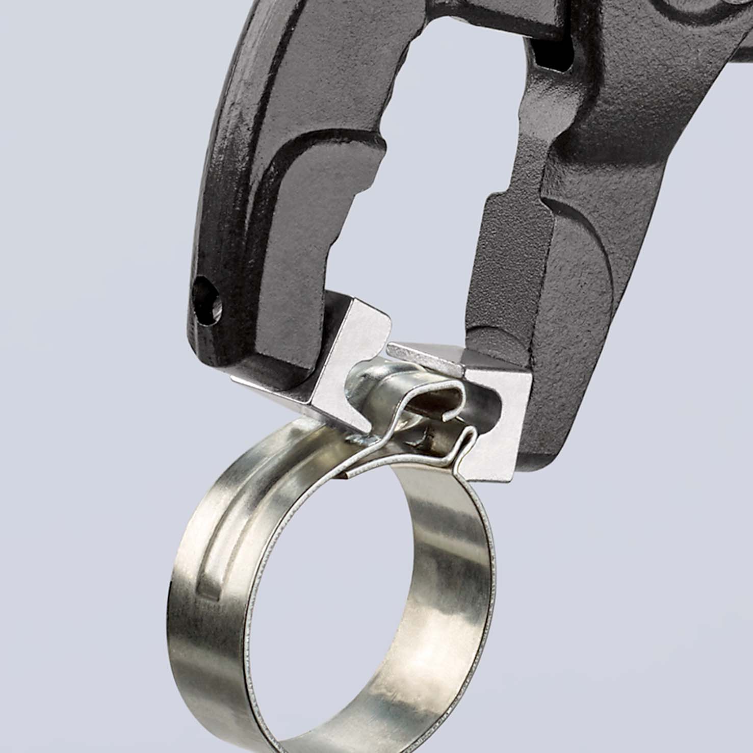 Щипцы для хомутов с защёлкой, 180 мм, узкая голова, для труднодоступных мест (KN-8551180C)