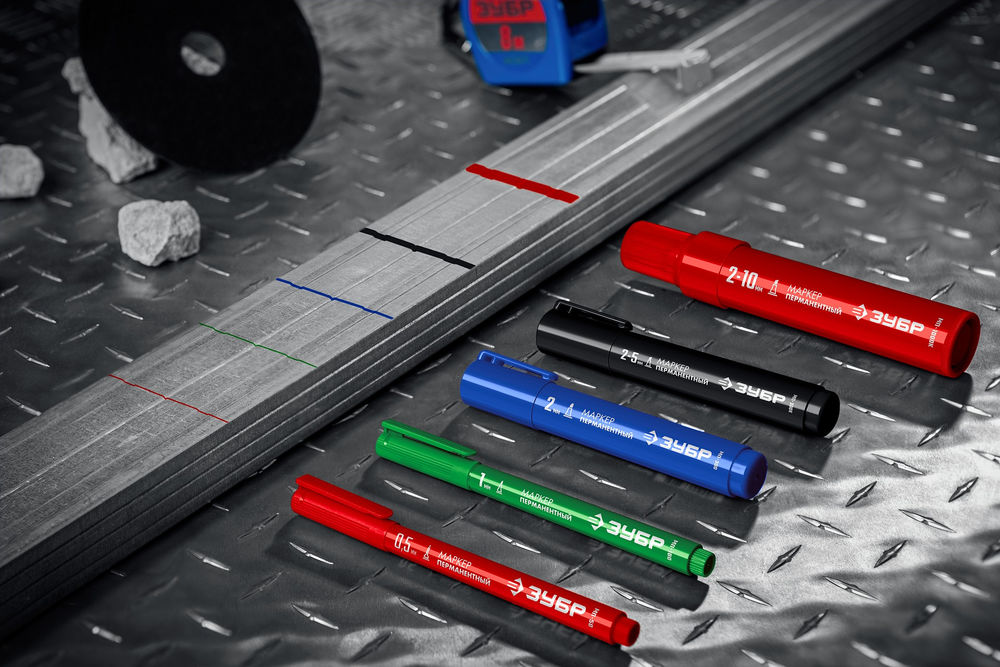 Перманентный маркер МП-50 зеленый, 0.5 мм ЗУБР 06321-4