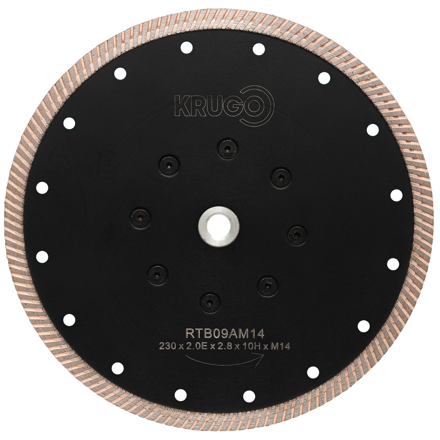 Диск алмазный Турбо с фланцем по граниту 230 x 2,0Е x 2,8 x 10Н x М14 KRUGO (RTB09AM14)