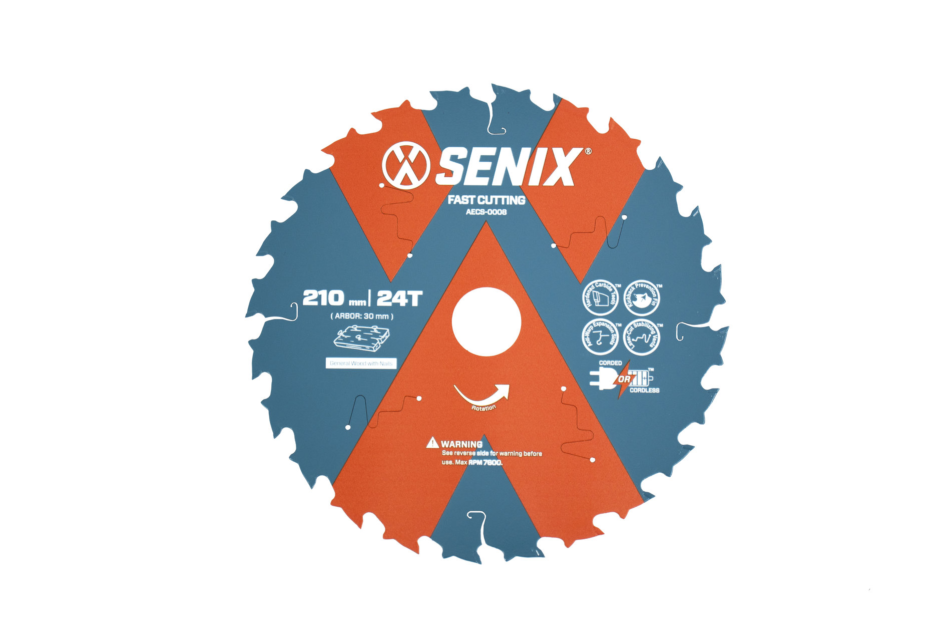 Диск пильный по дереву 210мм х 30 мм, 24Т, SENIX