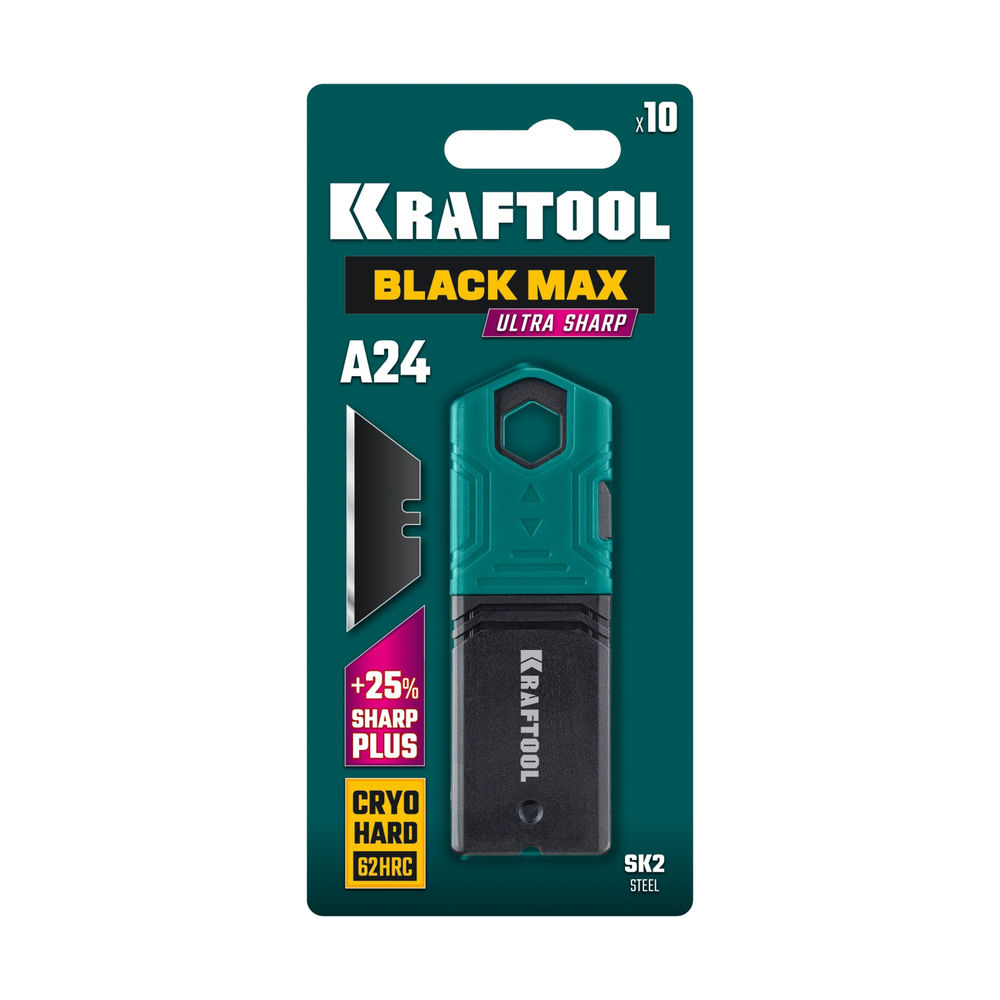 Трапециевидные лезвия BlackMax-A24, 10 шт KRAFTOOL 09624-S10
