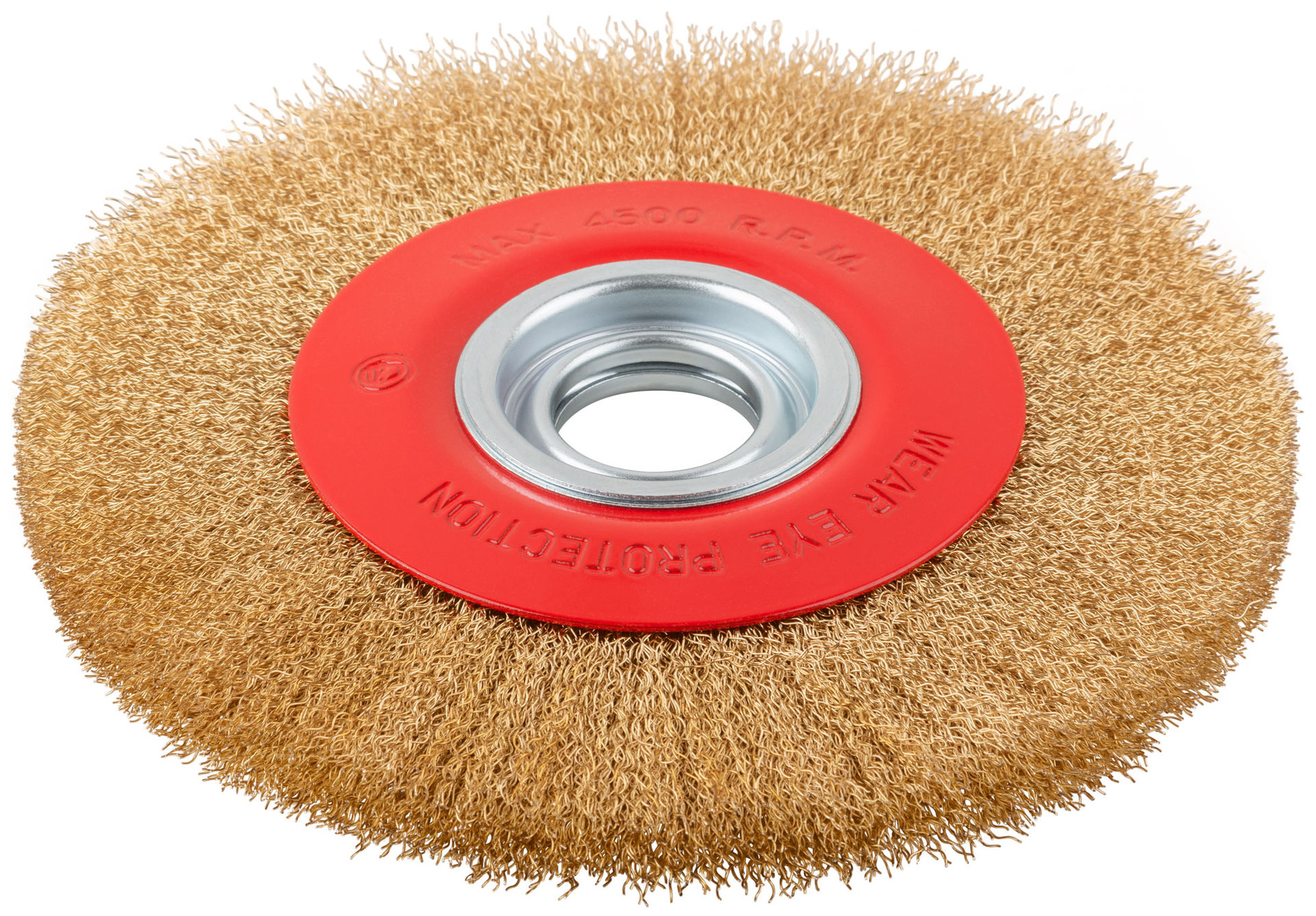 Корщетка-колесо, стальная латунированная волнистая проволока 200 мм (39016)