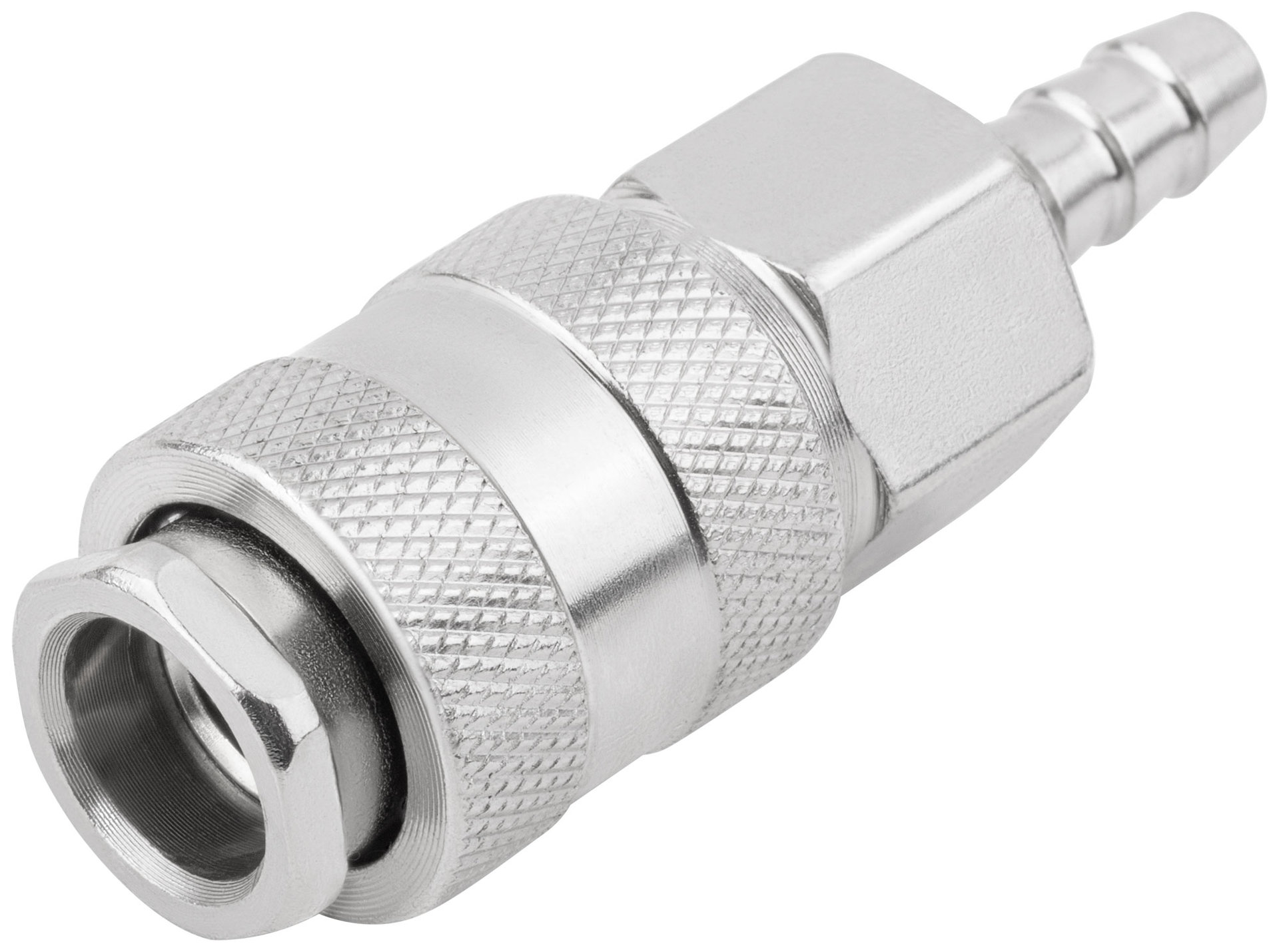 Адаптер быстросъемный с запорным клапаном с елочкой 8 мм (81241)