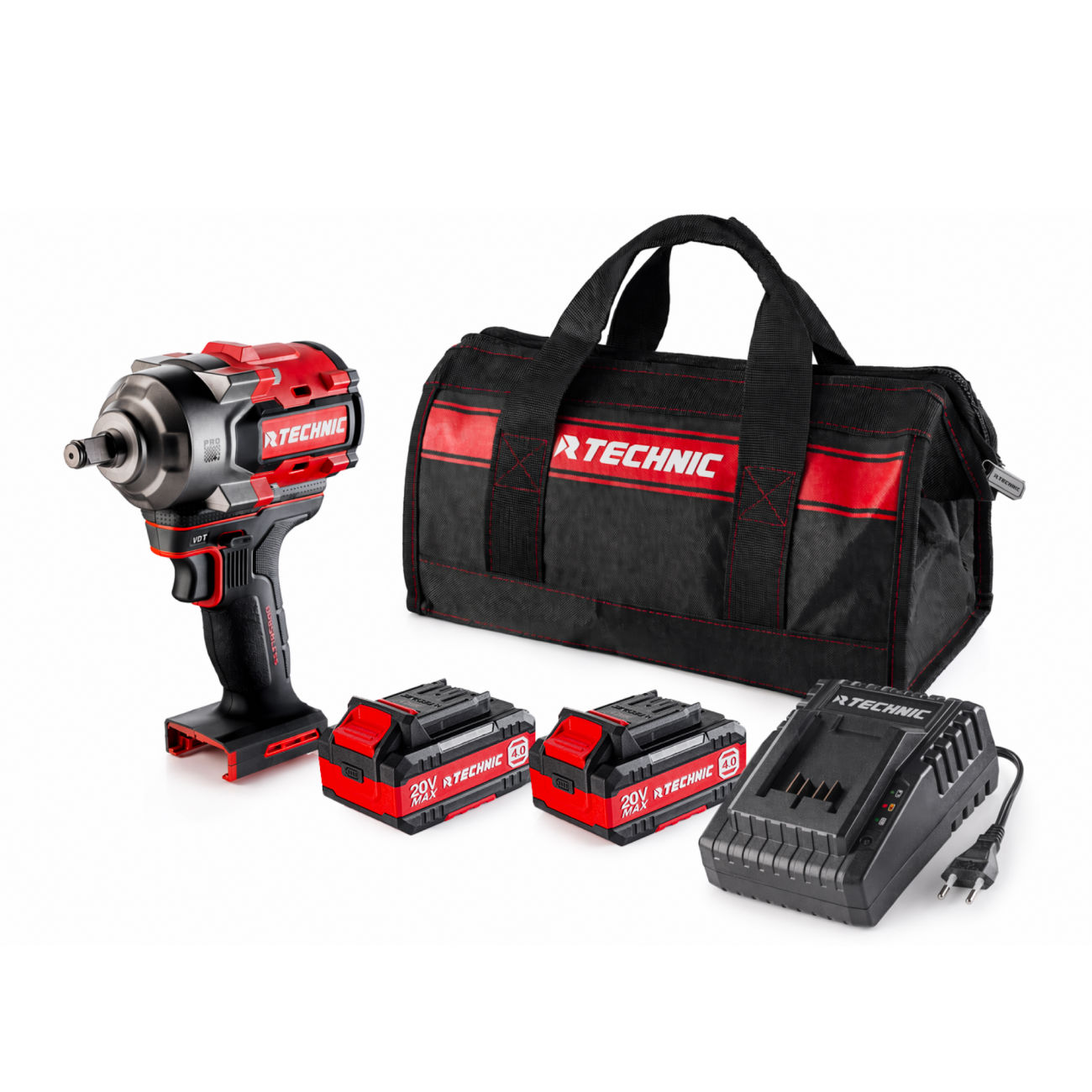 RUNTEC RT-IW1000T Гайковерт ударный аккумуляторный RUNTEC TECHNIC 1/2, 20В, 2*4Ач, 1000Нм (RT-IW1000T)