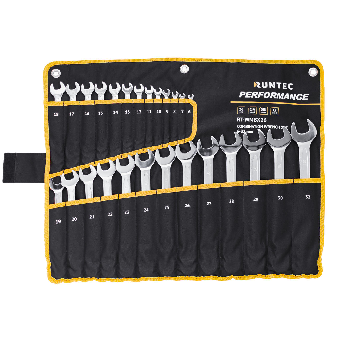 RUNTEC RT-WMBX26 Набор ключей комбинированных RUNTEC CrV 6-32 мм в сумке, 26 предметов (RT-WMBX26)