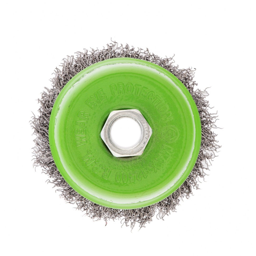 Щетка для УШМ, 75 мм, М14, чашка, витая проволока 0.3 мм Сибртех (746047)