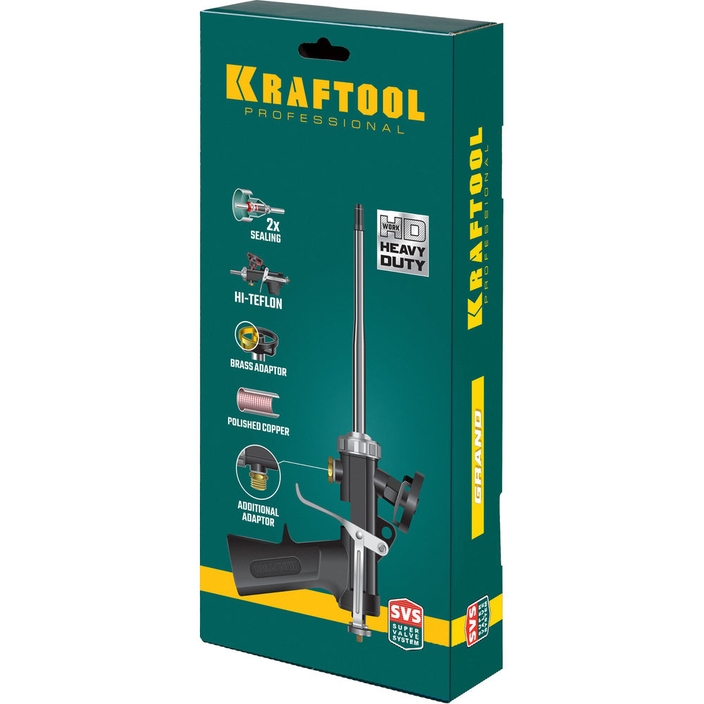 Пистолет для монтажной пены Grand, цельнометаллический KRAFTOOL 06853