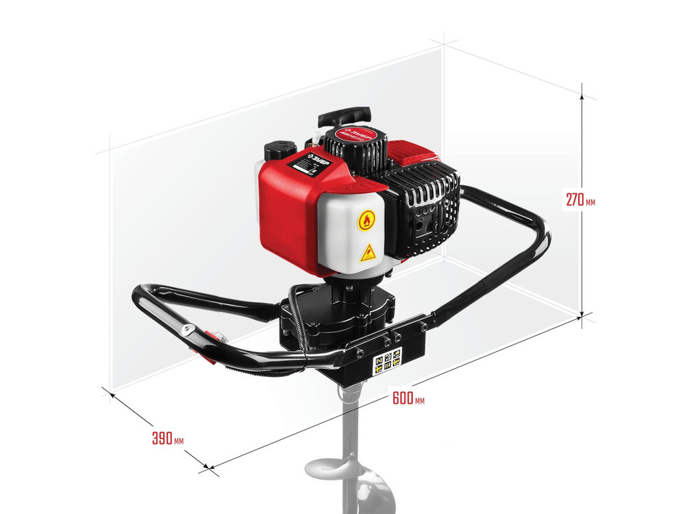 Мотобур (бензобур) d 60-150 мм 43 см? 1 оператор ЗУБР МБ1-150