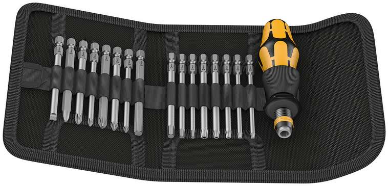 Набор бит с отвёрткой-битодержателем с патроном Rapidaptor, 17 пр. Kraftform Kompakt 60 ESD WE-051043