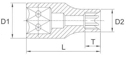 Головка торцевая E8 1/4 Licota E208