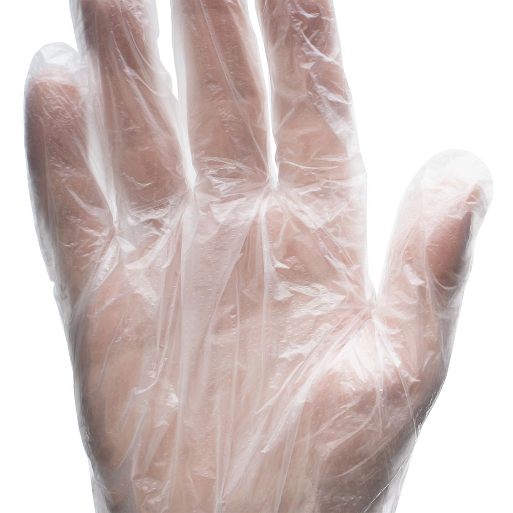 Перчатки одноразовые полиэтиленовые, прозрачные, 100 шт. (50 пар) L (67940)