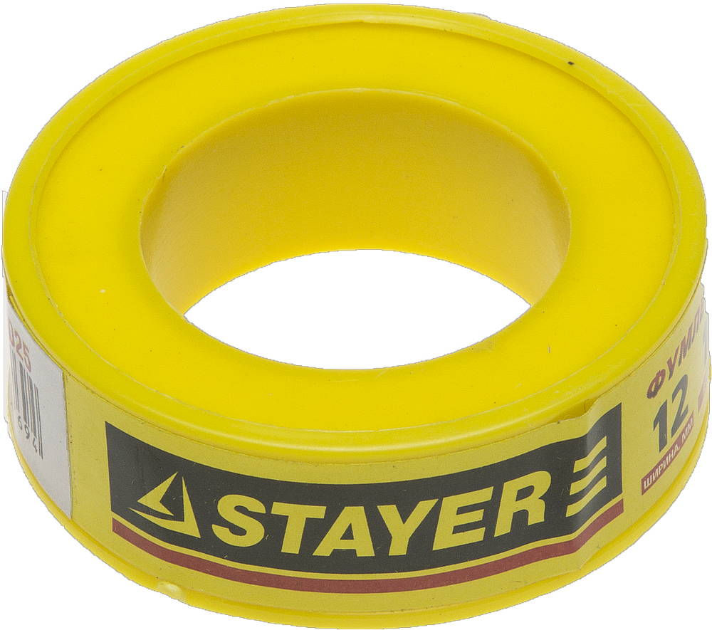 ФУМ лента 0,075 мм х 12 мм х 10 м, плотность 0,25 г/см3 STAYER 12360-12-025