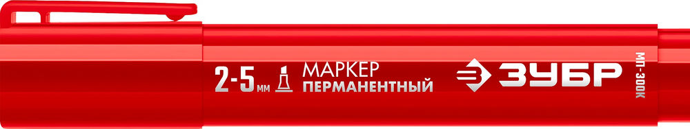 Перманентный маркер клиновидный МП-300К красный, 2-5 мм ЗУБР 06323-3