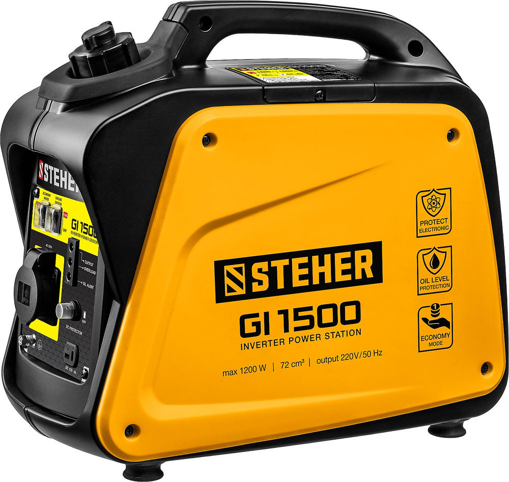 Генератор инверторный 1200 Вт STEHER GI-1500
